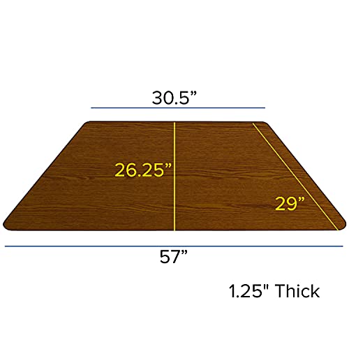 Flash Furniture Wren 29''W X 57''L Trapezoid Oak Hp Laminate Activity Table - Height Adjustable Short Legs #TOP1