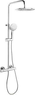 Ramon Soler – Columna de Ducha Monomando Monotech RP240 | Diseño Moderno de Alta Gama con Rociador Superior y Teleducha | Disponible en Cromo Brillante o Negro Mate (Cromo)