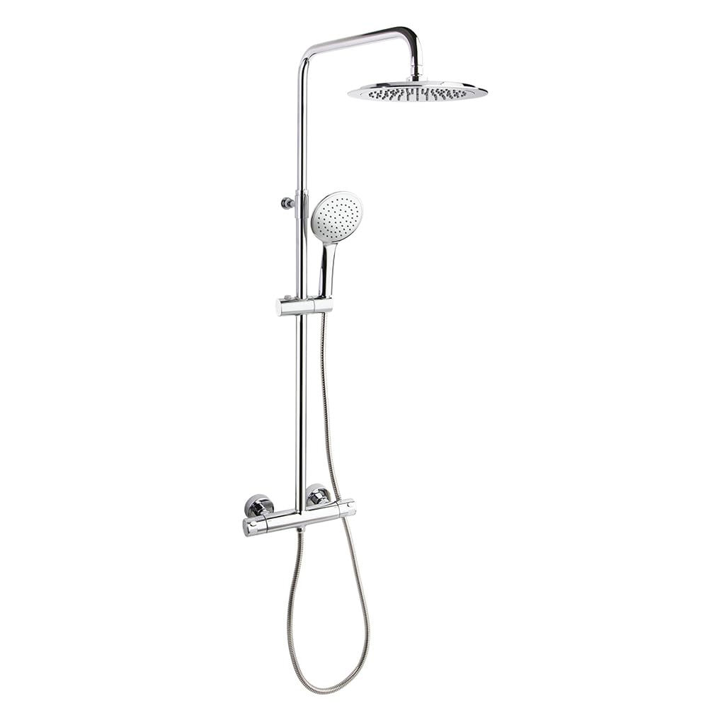 Ramon Soler – Columna de Ducha Monomando Monotech RP240 | Diseño Moderno de Alta Gama con Rociador Superior y Teleducha | Disponible en Cromo Brillante o Negro Mate (Cromo)