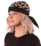 Sparkling EARTH - American Made Skull Caps Doo Rags Do Rag Durag Headwrap Head Wraps Skullies - Made in The USA! (1, Tossed Flip Flops on Black)