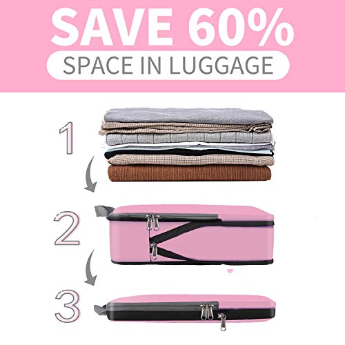 Bagail Set Of 10 Pink Packing Cubes For Storing Your Travel Items And Daily Necessities. #TOP5
