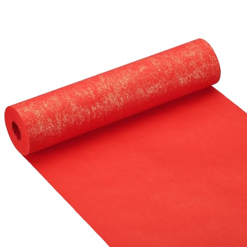 PATIKIL Chinese Xuan Paper Roll 65Ft x 9.1 Inch Half Raw Ripe Chinese Calligraphy Practice Paper Chunlian Duilian Couplets, Red