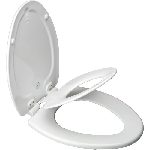 Mayfair 183EC 000 NextStep Child/Adult Toilet Seat with Easy-Clean & Change Hinges, Elongated, White