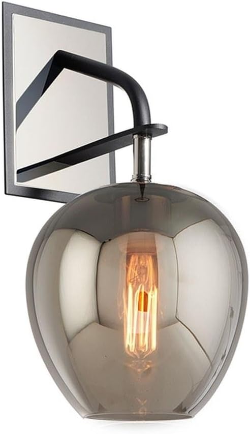 Troy Lighting Odyssey 1-Light Wall Sconce - Carbide Black and Polished Nickel with Plated Smoked Glass