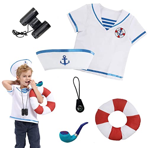 Dress 2 Play Sailor Costume For Kids, Pretend Play Sailor Costume Set With Accessories - Sailor Outfit For Kids Ages 3-7 #TOP15