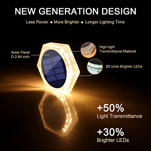 YiLaie Solar Dock Deck Step Lights for Outside Stick on Solar Powered Outdoor Waterproof Driveway Solar Lights for Stairs Flat Post Patio Boat Concrete Pathway Walkway Auto ON/Off (4 Pack) by YiLaie - Image 2