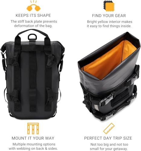 Odinsberg Waterproof Motorcycle Tail Bag 7L Motorcycle Dry Bag Crash Bar Bags used as Luggage Bag Back Seat Saddle Bag Sissy Bar Bag Rack Fender Pouch Dirt Bike Pack for Moto Enduro ATV by Odinsberg - Image 8