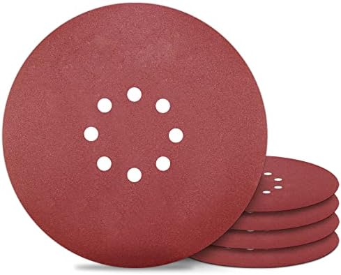 9 inch Sanding Discs 8 Holes 40 Grit Hook and Loop Disc 225mm Sanding Pads 10PCS for Drywall Sander