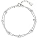 Produktbild JEWELS BY LEONARDO Armband Francis  Arm-Kette aus silberfarbenem Edelstahl  zwei zarten Ankerketten sanft gegeneinander versetzt  18-21 cm Länge  Schmuck Geschenk für Frauen  024981
