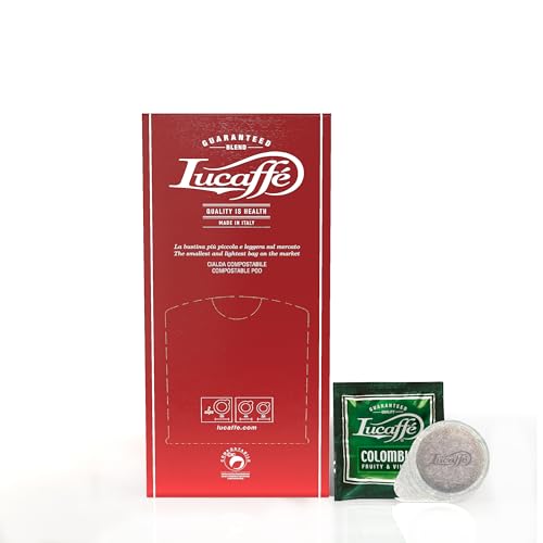 Lucaffe' Colombia Cialde Confezione Da 150 Pezzi, Cialde In Carta Compostabili E.S.E, Cialde 100% Caffé Arabica, Gusto Tostato, Aroma Cioccolato, Corp