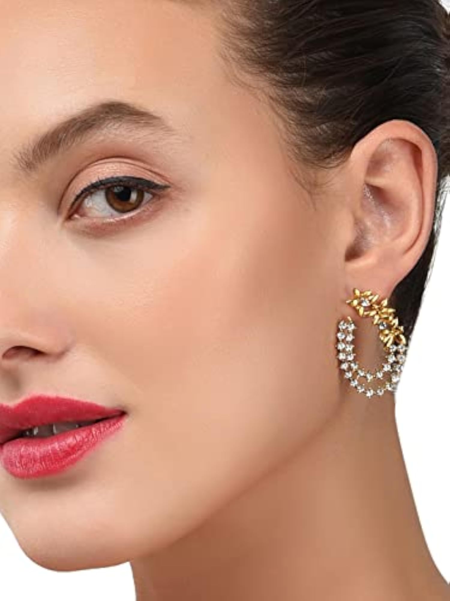 Antique Tone Floral Stud Earrings, Vintage Charm