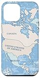 Coque pour iPhone 14 Pro Max Carte de voyage Amérique du Nord Canada USA Mexique Graphique