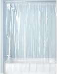 iDesign PEVA Plastic Shower Bath Liner, Mold and Mildew Resistant with Fabric Curtain for Kids, Guest Bathroom
