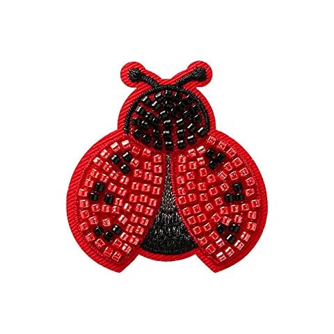 Mono Quick 1418 x Animal Appliqué with Beads, Iron-On Patches, Ladybird, Cow, Zebra (14188 - Ladybird with Beads) Cover