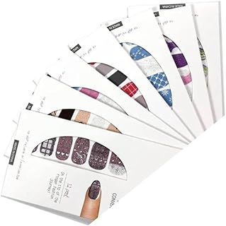 طقمين استيكر الأظافر متعددة الاشكال والألوان