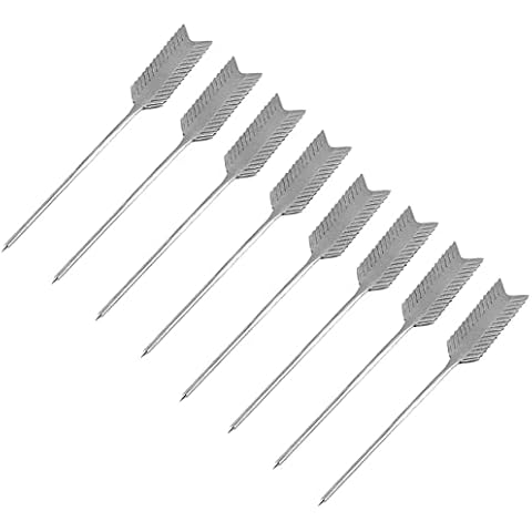 LB-LAIBA Feather Cocktail Picks Martini Cocktail Picks for Mojitos Bloody Marys Fruits Olives Appetizers Sandwiches Drink Party Wedding Home Decoration 8 pieces (Silver) Cover