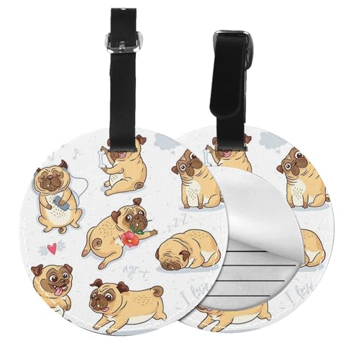 Étiquette de bagage anti-perte lot de 6 PVC motif chien pour repérer valise