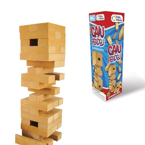 Jogo Caiu Perdeu Torre Madeira Divertida Jogo Pais & Filhos + 6 anos