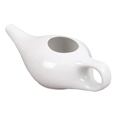 SCORIA Non-metallic and Lead-Free Microwave and Dishwasher Friendly Leak-proof Durable Ceramic Neti Pot with Comfortable Grip (Multi-Color)