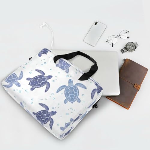 Bolso para laptop messenger azul con tortuga marina miniatura 7