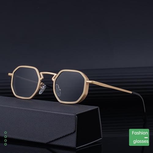 Vintage Punk Polygon Sunglasses for Men Women Luxury Trendy Metal Frame Uv400 Steampunk Driving2