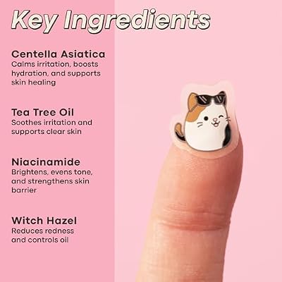 TONYMOLY x Squishmallows Cam the Calico Cat Blemish Patches Centella Asiatica Hydrocolloid Acne Treatment Stickers for Face Cute K-Beauty Pimple Patch 36 Count