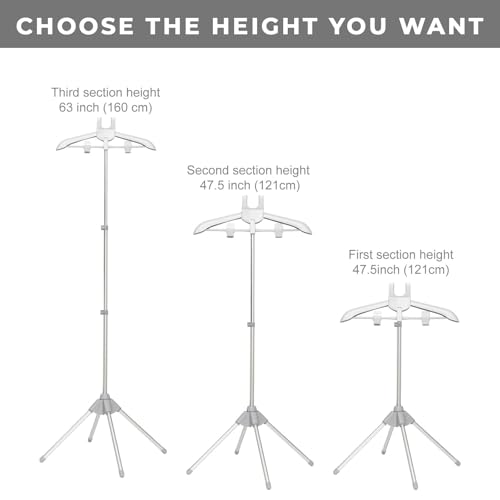 Image of PANCA Handheld Garment Steamer Rack - Adjustable Clothes Iron Stand Hanger for Steam Ironing | Ironing Machine Bracket for Coats, Shirts, Dresses & More | Durable & Space-Saving Design (White)