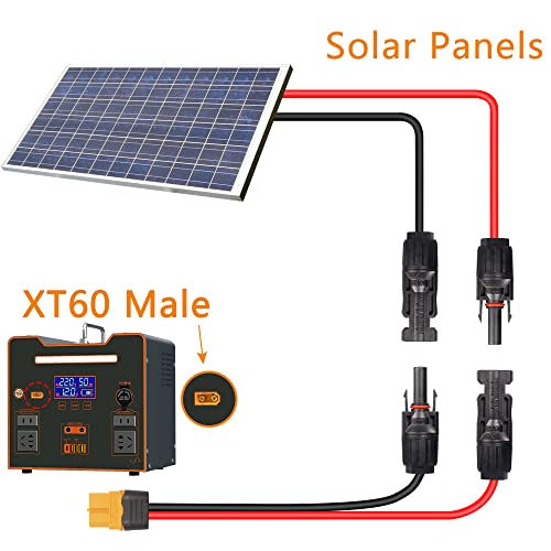 YAODHAOD XT60 Solarkabel，Solarpanel Stecker auf XT60 Adapterkabel, 12AWG 15CM XT60 Stromkabel auf Solarladestecker für tragbares Kraftwerk & Solargenerator Solarpanel(2mm², Solar to XT60 0.15M)