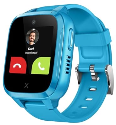 XPLORA Kidzi - Teléfono Reloj 4G para niños con SIM - Llamadas Mensajes Modo Colegio SOS GPS Cámara y Podómetro - Incluye 3 Meses de suscripción Gratuita Azul