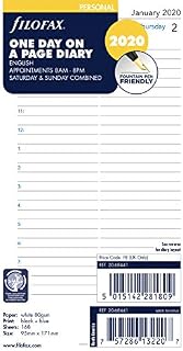 Filofax 2020 Refill, Personal/Compact, Day per Page, English, 6.75 x 3.75 inches (C68441-20)