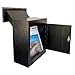 Plugsharge Through-The-Wall Drop Box with Rainproof Cover | Heavy Duty Through Wall Mailbox with 8.25-Inch Adjustable Chute | Rainproof Locking Drop Safe for Mail, Rent, Checks, Cash, and Keys, Black