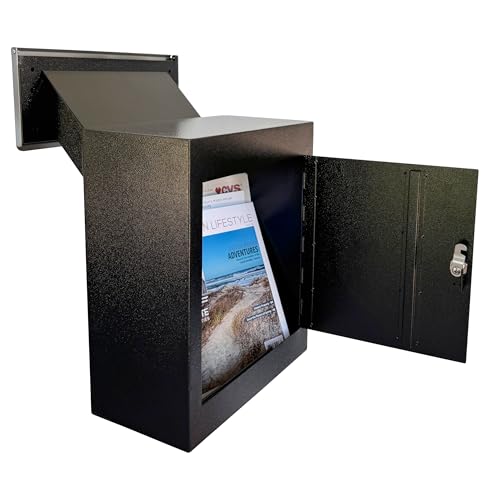 Plugsharge Through-the-Wall Locking Mailbox with Anti-Fishing Chute, Heavy Duty Secure Wall Mail Drop Box with Rainproof Cover and Adjustable Sleeve for Home, Office and Apartment, Black by Plugsharge - Image 6