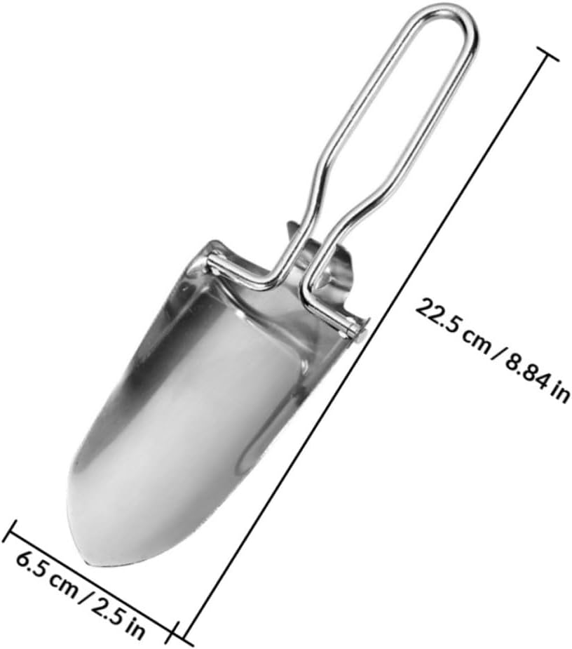 Mini Folding Shovel Stainless Steel Portable Spade with Carrying Pouch Multifunctional Outdoor Camping Gardening Digging Tool for Hiking and Fishing
