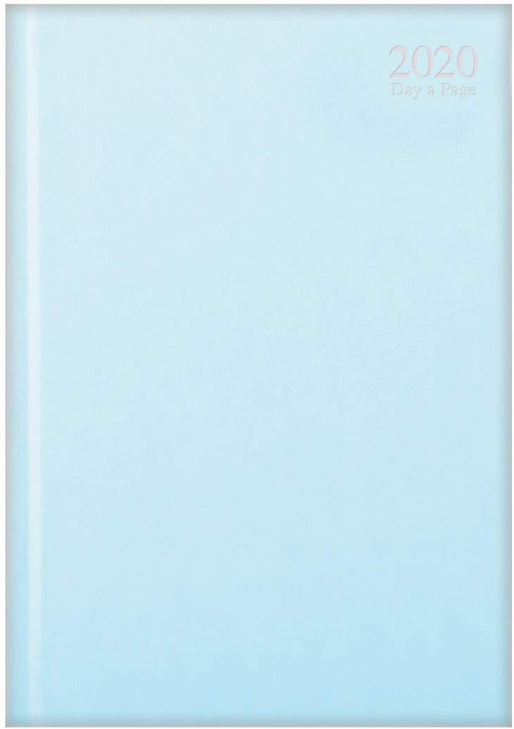 2020 A4 Diary Day-to-View Pastel Pink, Light Blue or Purple Day a Page Diary Saturday & Sunday Share Page (Teal)