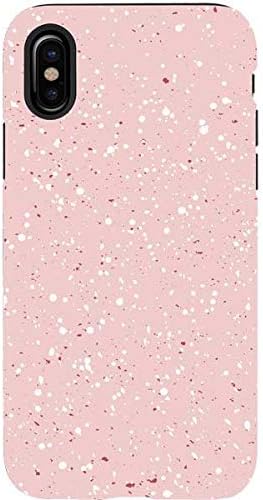 Skinit Pro Phone Case Compatible with iPhone X - Black and White Polka Dots Design