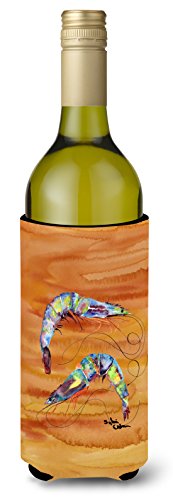 Caroline's Treasures 8145LITERK Shrimp Wine Bottle Hugger Bottle Cooler Sleeve Hugger Machine Washable Collapsible Insulator Beverage Insulated Holder