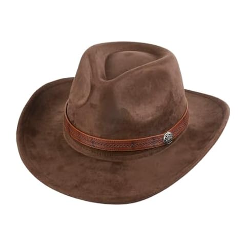 Western Cowboy Hat for Men Women Suede Panama Hat Adjustable Soft Cowgirl Hat Cowboy Outdoor Hat Cowboy Hat Cover