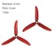 uxcell RC Propellers 5030 5x3 Inch 3-Vane Multi-Rotor for Aircraft Toy, Nylon Red 1 Pair with Adapter Rings