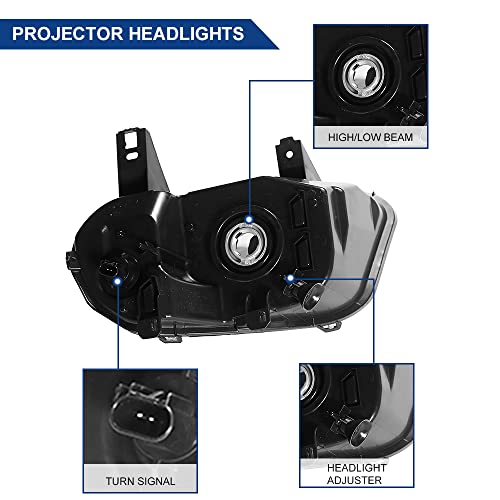 Boardroad Headlights Assembly Fit For 2006-2011 Chevy Hhr Replacement Chrome Housing Amber Reflector Driver And Passenger Side #TOP3