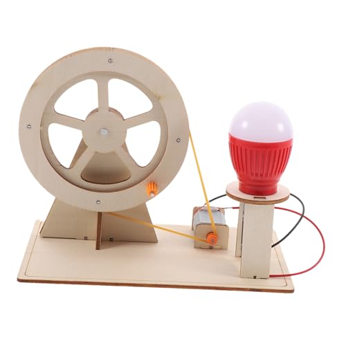 Toddmomy Holz Handkurbelgenerator DIY Bausatz für Tragbarer Generator für Wissenschaftsexperimente und Lernspielzeug für Technikverständnis