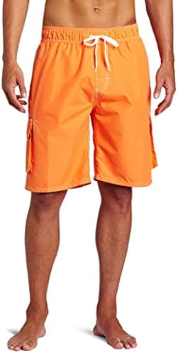 Kanu Surf Men's Barracuda Swim Trunks (Regular & Extended Sizes), Orange, Medium