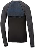 Thoni Mara Herren LA-Shirt NYC Laufshirt Langarm Funktionsshirt schnelltrocknend Sport (schwarz/Azur, M)