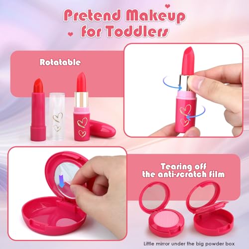 Little Girls Toys Makeup Set for Girls 1-3-3-5 Years Makeup Set for Kids 3-5-4-6-1-3 Years Old Makeup Set for Toddlers with Set