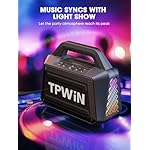 Portable Bluetooth Speaker Wireless - Loud Speakers 80W Peak, 20H Playtime, Light Show, TWS, Deep Bass, BT 5.3, IPX6 Waterproof for Outdoor Travel Camping Beach Pool - Black - Image 5