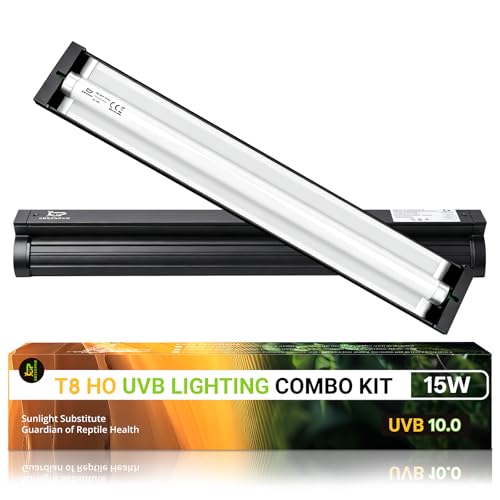 GREENPAW T8 UVB Reptile Light Fixture Combo Kit 15W, 10.0