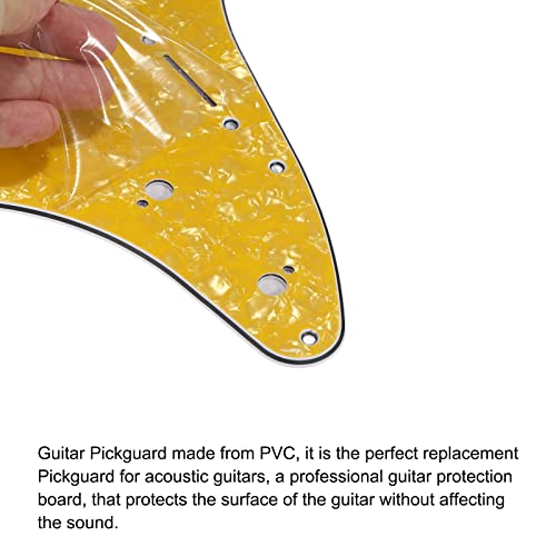Meccanixity Guitar Pickguard 2 Single Pickup 1 Double Coil Pickup Star Pickguard For St Sq Electric Guitar Yellow #TOP3