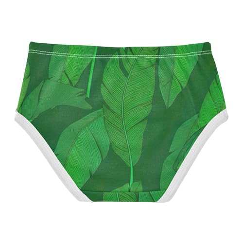 Cotton Toddlers Underwear Floral Tropical Banana Leaves Green Girl Panties Cute Designer Kids Briefs Undies 2t2