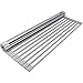 Sorbus Roll-Up Dish Drying Rack [Large 20 . 5'' X 13"] Over The Sink Drying Mat - Multipurpose Dish Drainer - Fruits and Vegetable Rinser - Durable Silicone Covered Stainless Steel (Warm Gray)