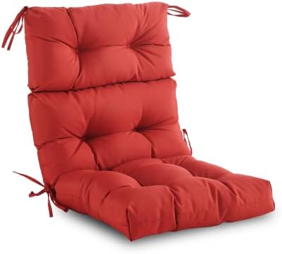 YOOZEKU Outdoor/Indoor High Back Chair Cushion,Waterproof All-Weather Stuffed High Rebound Foam Adirondack Chair Cushion,Seat/Back Chair Cushion for Outdoor Furniture,Red