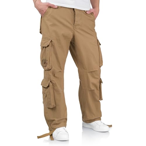 Surplus Cargo Trousers Mens Airborne Vintage, Beige, S - 5
